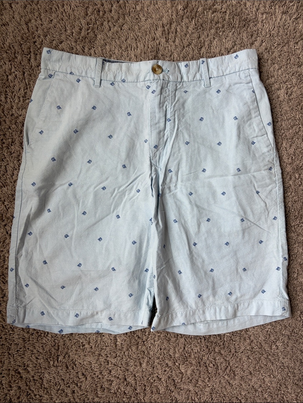 Izod Light Blue Printed Cotton Shorts